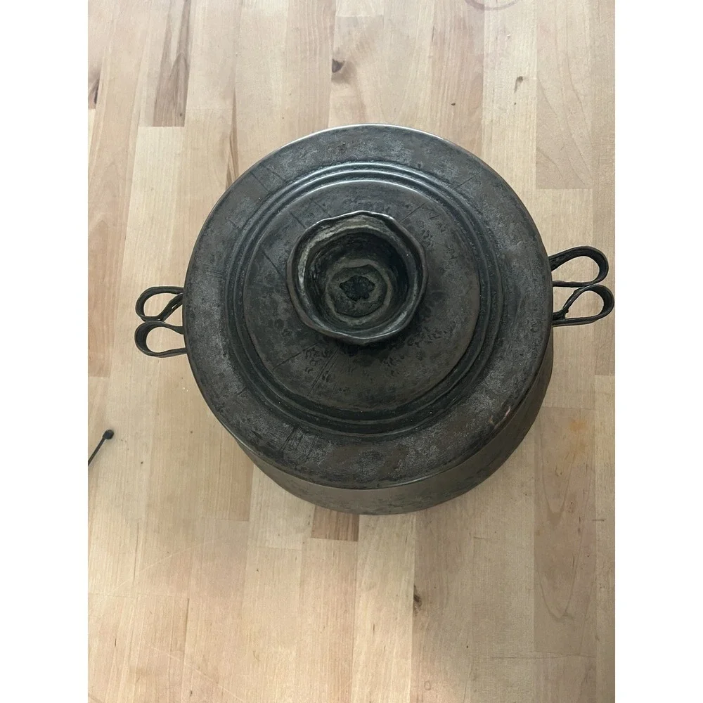 VERY RARE ANTIQUE COPPER 18TH/19TH CENTURY  TRADE KETTLE with OLD PATINA AND LID
